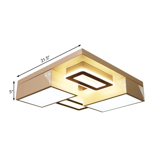 21.5"/29.5" Modern Acrylic LED Flush Ceiling Light for Living Room in Warm/White/Natural Light