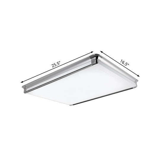 Simplicity Acrylic LED Flush Ceiling Light - Rectangular Design, Wide 16.5"/24.5"/25.5" - Ideal for Living Room Flushmount Lighting