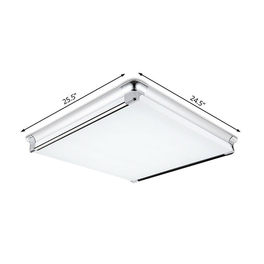 Simplicity Acrylic LED Flush Ceiling Light - Rectangular Design, Wide 16.5"/24.5"/25.5" - Ideal for Living Room Flushmount Lighting