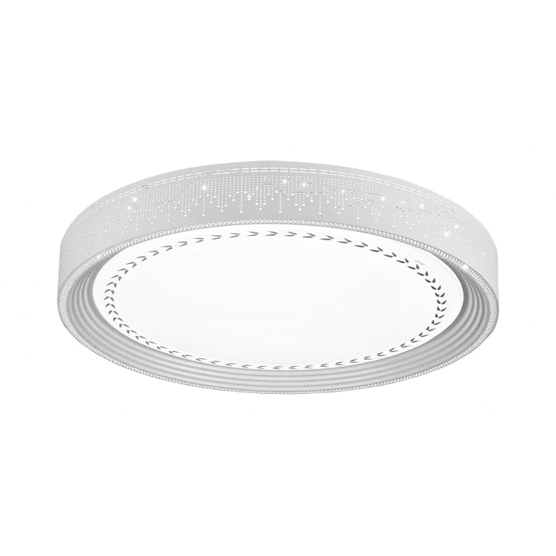 Modern LED Ceiling Light with Meteor Shower Design Acrylic Shade, White Round Flush Mount, Various Sizes (18"/22"/30" Dia)
