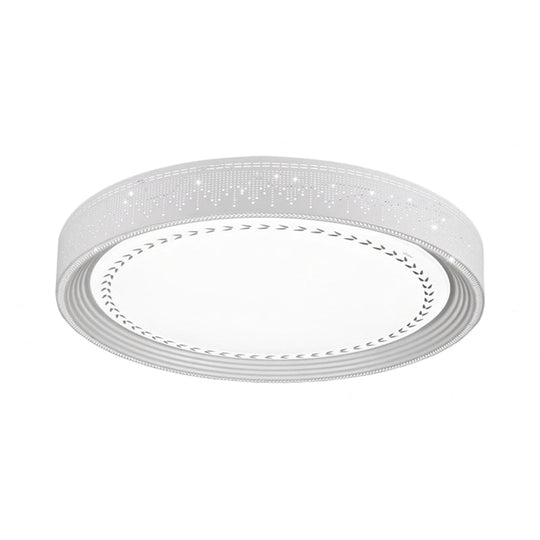Modern LED Ceiling Light with Meteor Shower Design Acrylic Shade, White Round Flush Mount, Various Sizes (18"/22"/30" Dia)