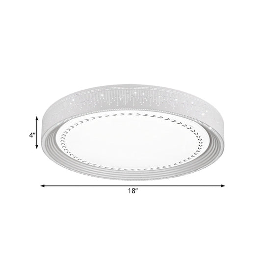 Modern Led Ceiling Light With Meteor Shower Design Acrylic Shade White Round Flush Mount Various