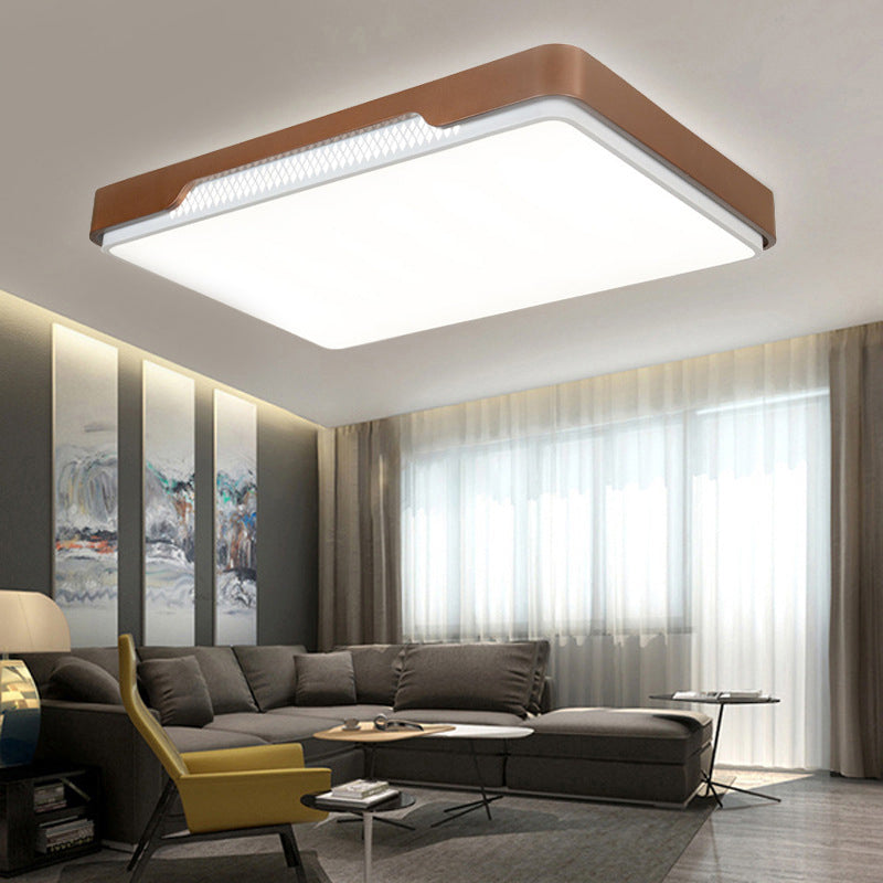 Modern Acrylic Flush Mount Light Fixture - Brown Rectangular 20.5/36.5/45 Warm/White