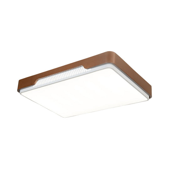 Modern Acrylic Flush Mount Light Fixture - Brown, Rectangular, 20.5"/36.5"/45", Warm/White Light