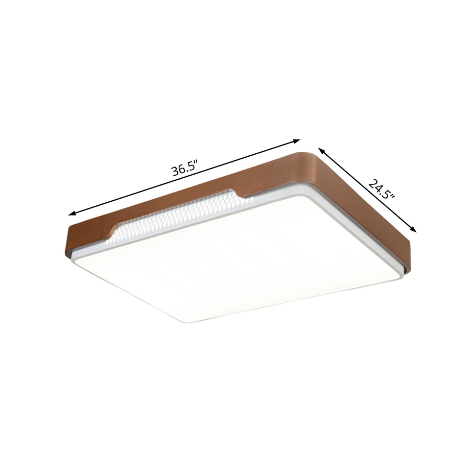 Modern Acrylic Flush Mount Light Fixture - Brown, Rectangular, 20.5"/36.5"/45", Warm/White Light