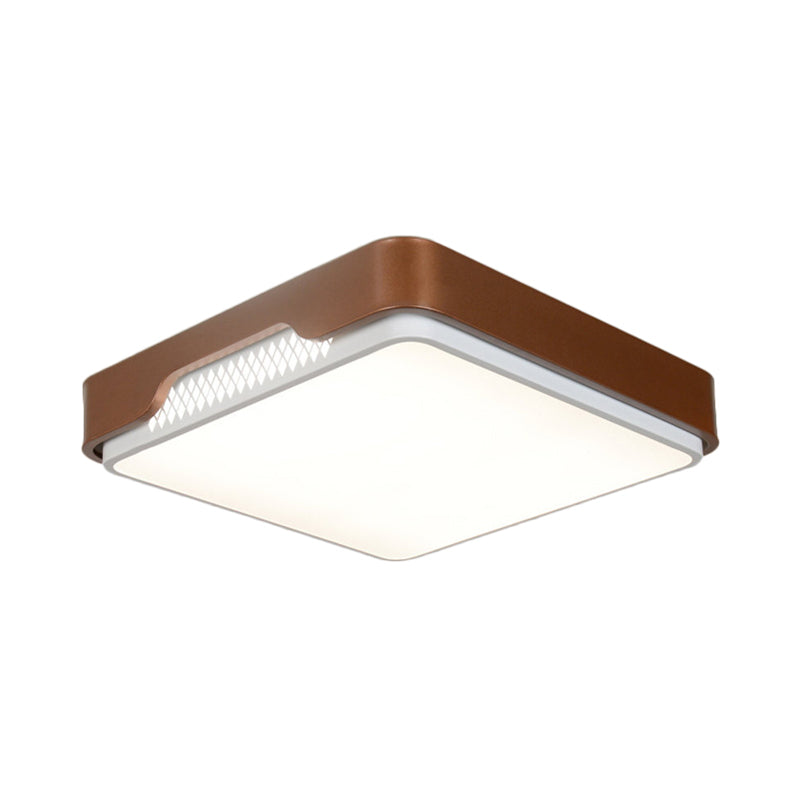 Modern Acrylic Flush Mount Light Fixture - Brown Rectangular 20.5/36.5/45 Warm/White