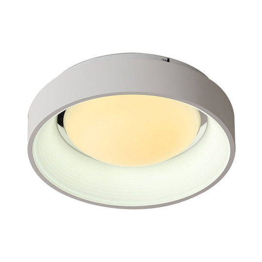 Nordic Acrylic Drum Ceiling Light: Grey/White 18"/23.5" Dia LED Flush Mount