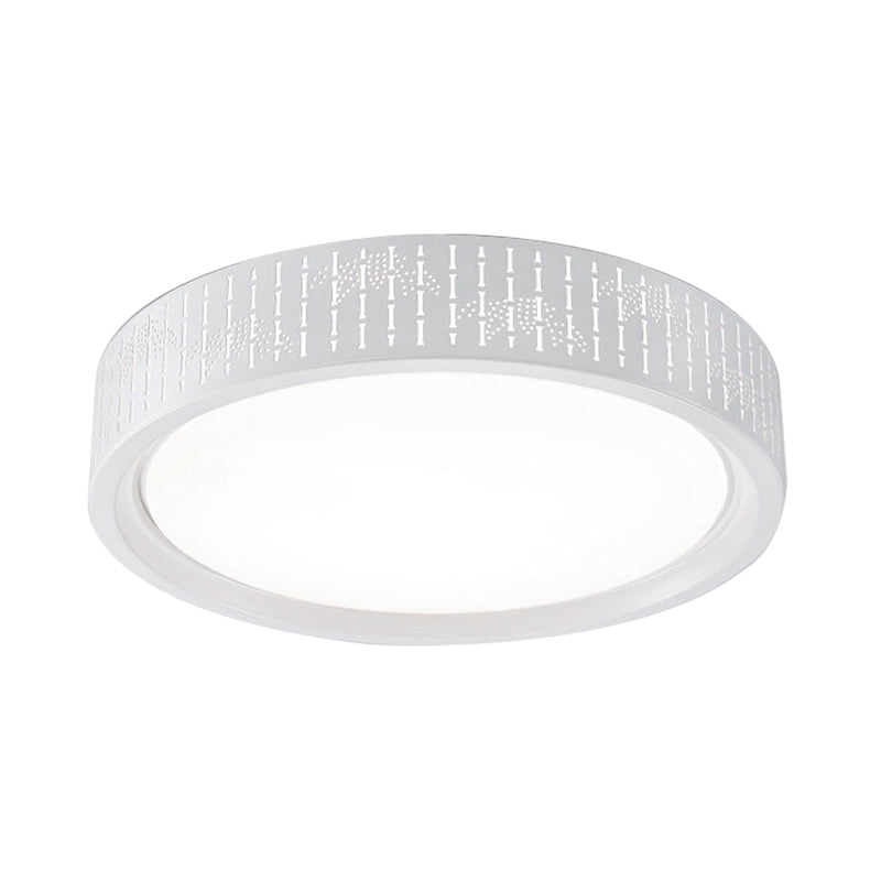 Simplicity LED Flush Mount Lamp with White Ringed Acrylic Shade - 16.5"/20.5"/31" Dia