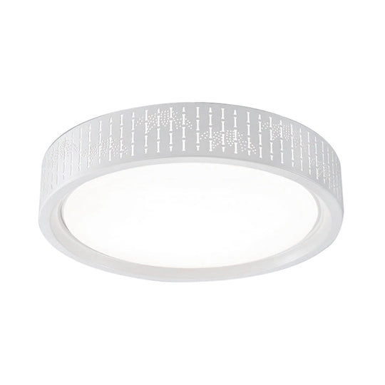 Simplicity Led Flush Mount Lamp With White Ringed Acrylic Shade - 16.5/20.5/31 Dia