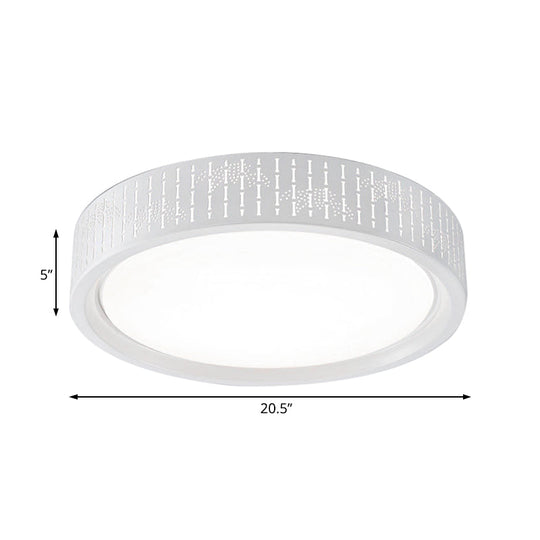 Simplicity LED Flush Mount Lamp with White Ringed Acrylic Shade - 16.5"/20.5"/31" Dia