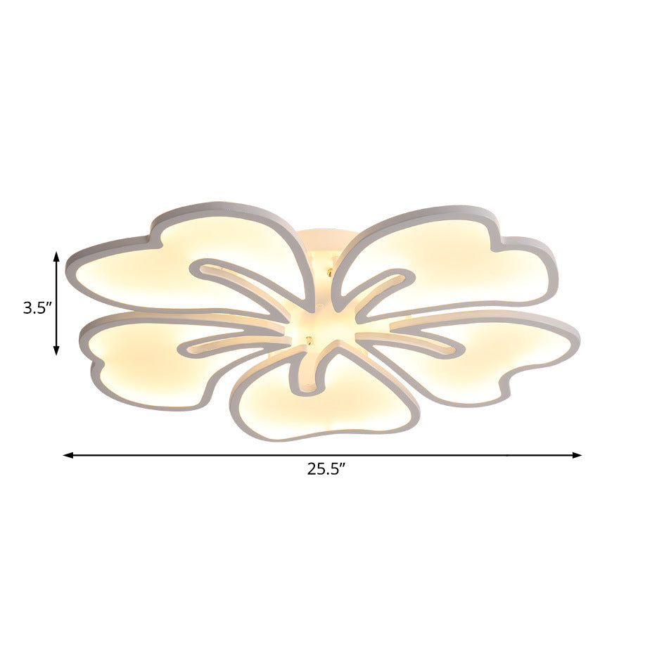 Modern Acrylic Flush Mount Flower Ceiling Lamp, Available in 3/4/5-Light Options, Warm/White/Natural Lighting for Bedroom