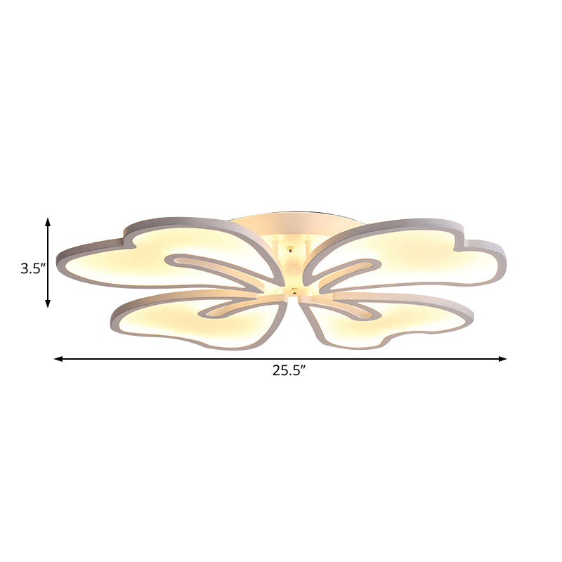 Modern Acrylic Flush Mount Flower Ceiling Lamp, Available in 3/4/5-Light Options, Warm/White/Natural Lighting for Bedroom