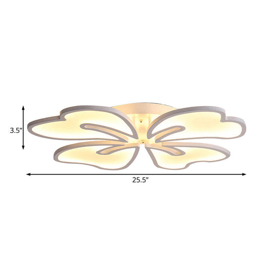 Modern Acrylic Flush Mount Flower Ceiling Lamp, Available in 3/4/5-Light Options, Warm/White/Natural Lighting for Bedroom