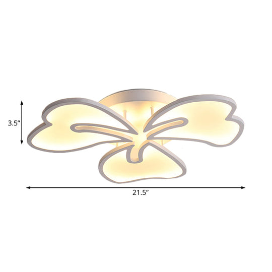 Modern Acrylic Flush Mount Flower Ceiling Lamp, Available in 3/4/5-Light Options, Warm/White/Natural Lighting for Bedroom