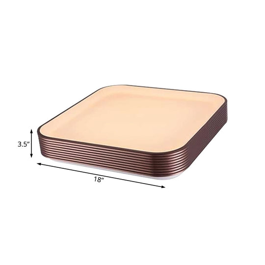 Modern Acrylic Square Ceiling Light - 18"/23.5" Wide Dark Red LED Flush Mount Fixture