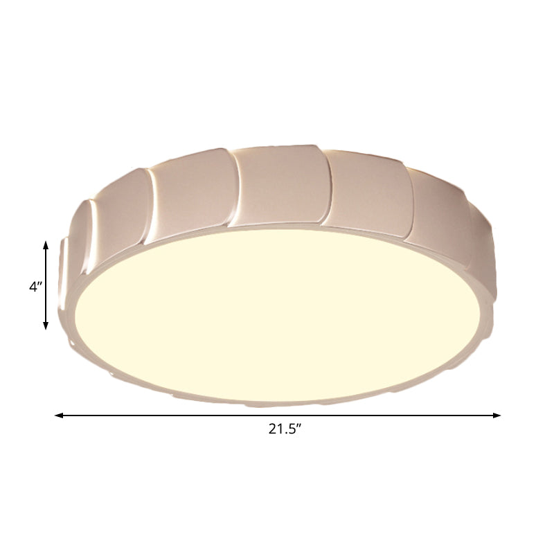 Rose Gold LED Flush Mount Ceiling Light with Acrylic Shade in Warm/White Light