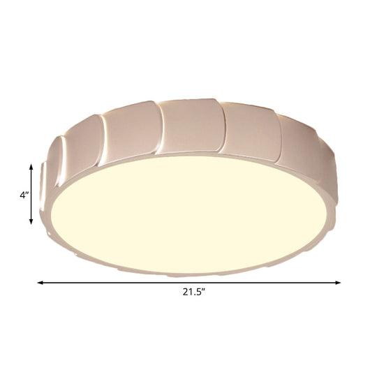 Rose Gold LED Flush Mount Ceiling Light with Acrylic Shade in Warm/White Light