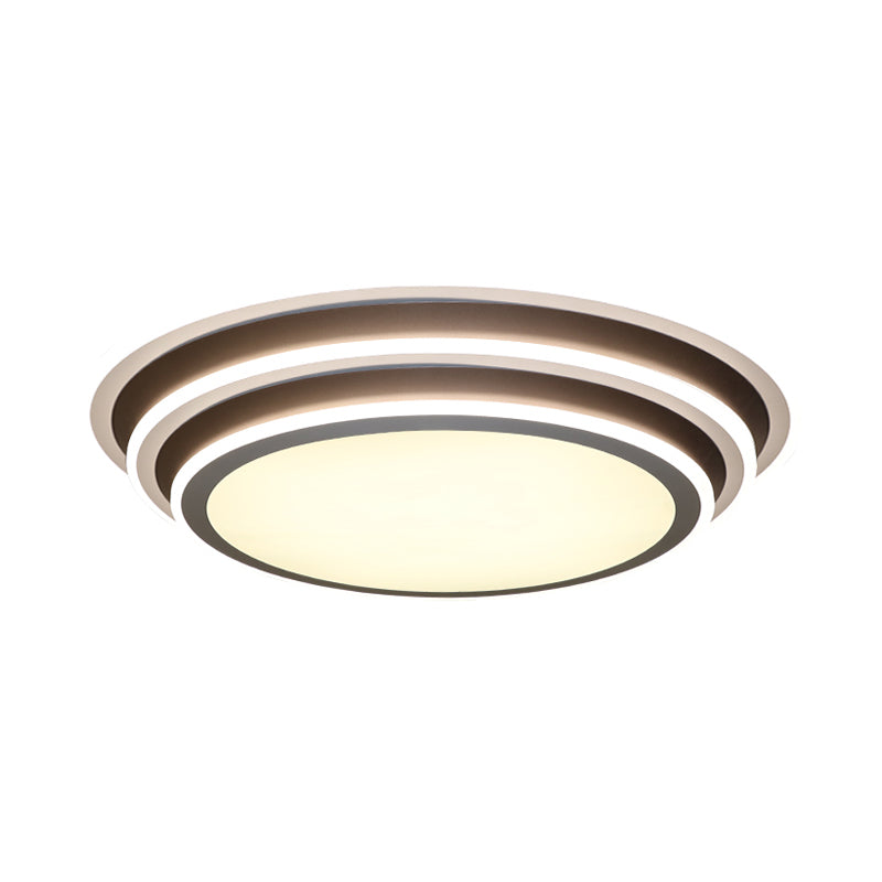 Simple LED Flush Ceiling Light, Multi-Layer Acrylic, 19.5"/32" Wide, Warm/White Light. Perfect for Bedroom.