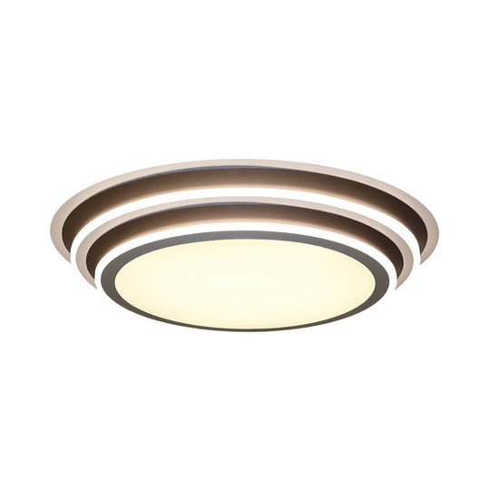 Simple LED Flush Ceiling Light, Multi-Layer Acrylic, 19.5"/32" Wide, Warm/White Light. Perfect for Bedroom.