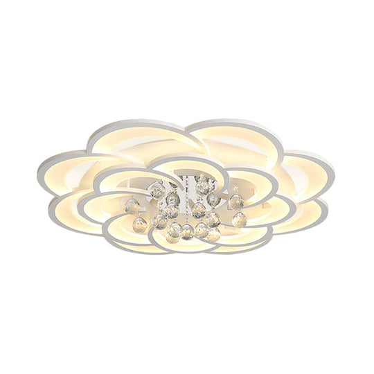 Modern Acrylic Flower LED Ceiling Light - Warm/White - 20.5"/27"/31.5" Wide - for Living Room