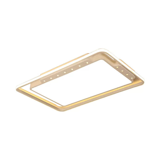 Rectangular Ceiling Light Fixture in Black/White - Simple Acrylic Flush Mount for Living Room with Warm/White Light - 16"/19.5"/32.5" Wide