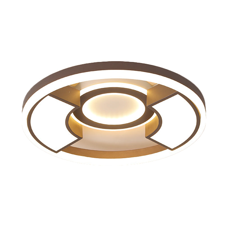 Contemporary Round Flush Mount LED Ceiling Light Fixture - 16"/19.5" Diameter - Warm/White Light - for Bedroom