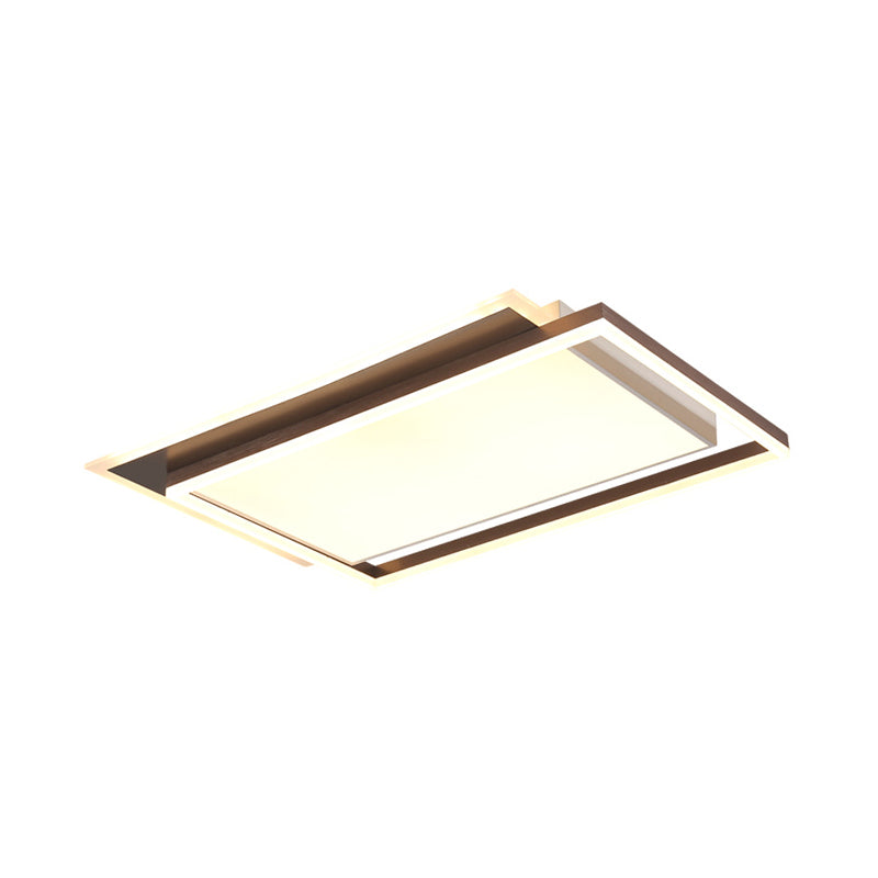 Modern Acrylic Brown LED Flush Light for Bedroom Ceiling - 16"/19.5"/35.5" Width in Warm/White Light