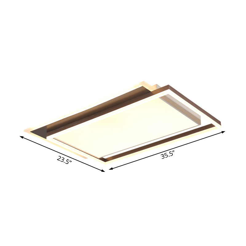 Modern Acrylic Brown LED Flush Light for Bedroom Ceiling - 16"/19.5"/35.5" Width in Warm/White Light