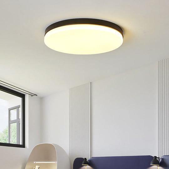 Simplicity Acrylic Flushmount Ceiling Light - Circle Design, 11"/15"/19" Diameter, Warm/White Light - Ideal for Living Room