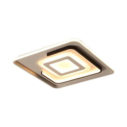 Modern Acrylic Rectangular LED Ceiling Lamp for Living Room - Warm/White Light, 18"/21.5"/35.5" Wide