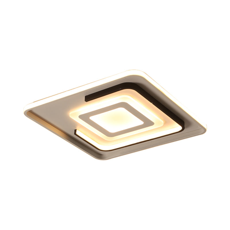 Modern Acrylic Rectangular Led Ceiling Lamp For Living Room - Warm/White Light 18/21.5/35.5 Wide