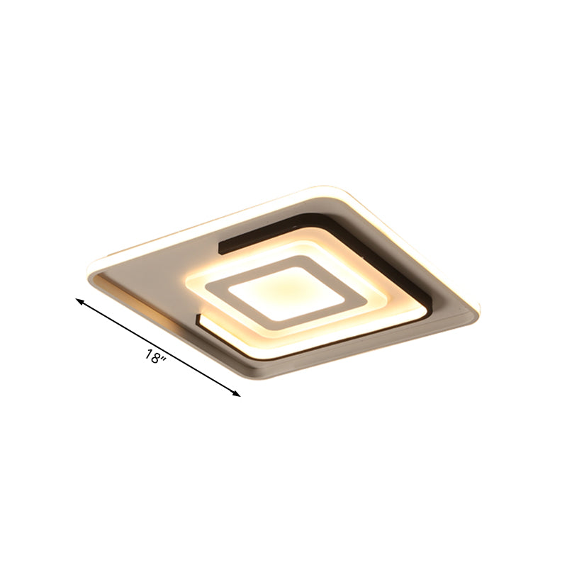 Modern Acrylic Rectangular LED Ceiling Lamp for Living Room - Warm/White Light, 18"/21.5"/35.5" Wide