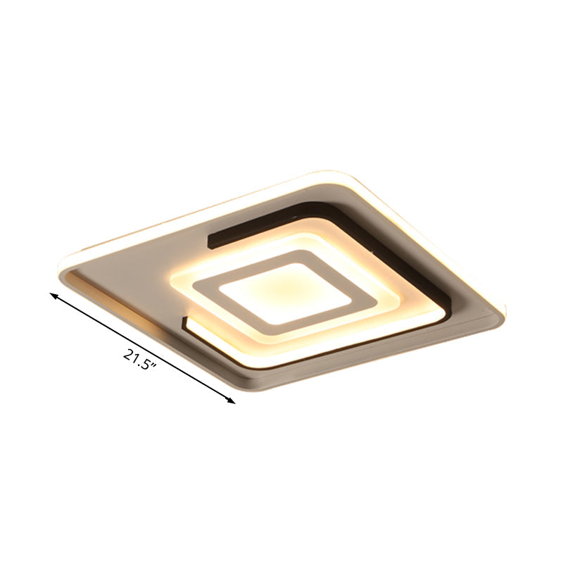 Modern Acrylic Rectangular LED Ceiling Lamp for Living Room - Warm/White Light, 18"/21.5"/35.5" Wide