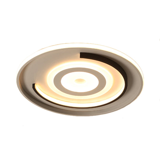 Round Led Acrylic Flush Mount Ceiling Lamp - 18/21.5 Diameter Warm/White Light Contemporary Bedroom