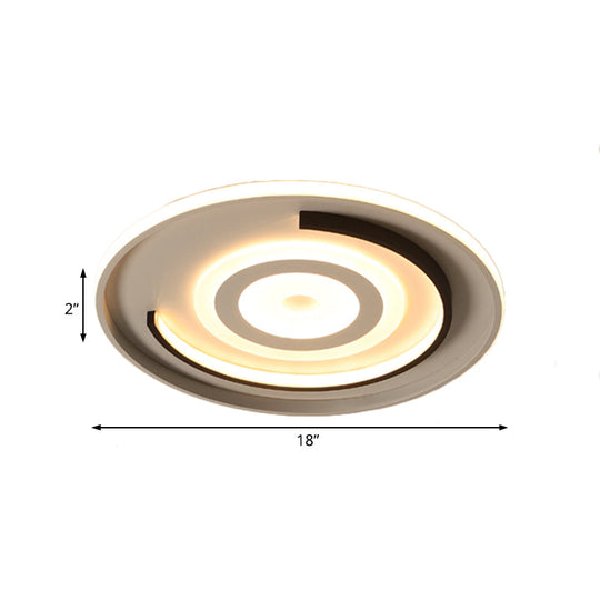 Round LED Acrylic Flush Mount Ceiling Lamp - 18"/21.5" Diameter - Warm/White Light - Contemporary Bedroom Lighting