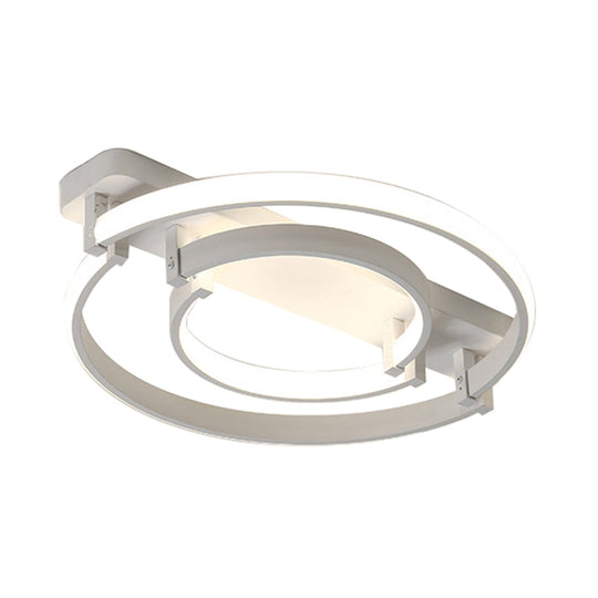 Sleek Acrylic LED Bedroom Ceiling Lamp in Warm/White Light - Black/White Flush Mount, Various Sizes