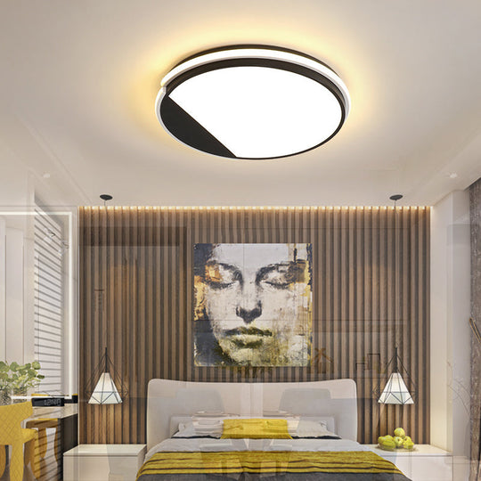 Simple Acrylic Flush Mount LED Ceiling Lamp, 16"/19.5" Diameter, Warm/White Light - Dining Room Lighting Fixture