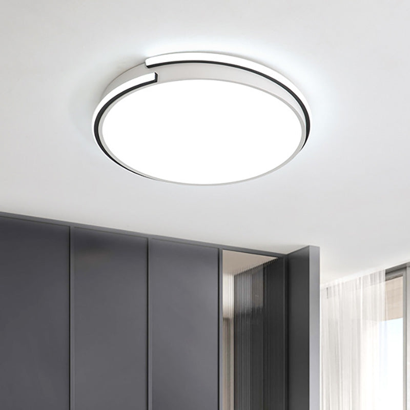 LED Round Bedroom Flushmount Light - Minimalist Acrylic Ceiling Fixture in Warm/White Light (16"/19.5" Dia)