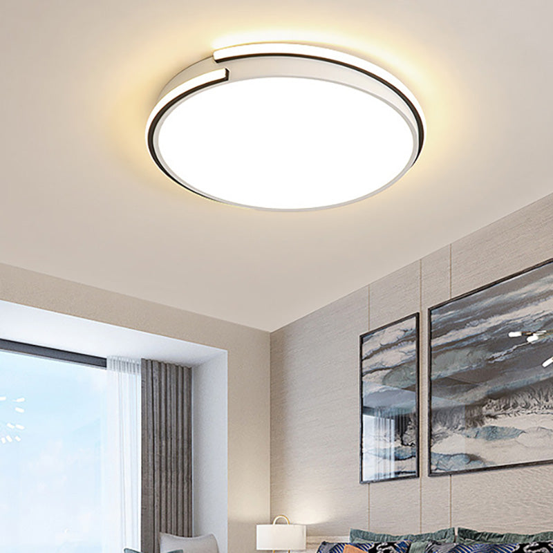 LED Round Bedroom Flushmount Light - Minimalist Acrylic Ceiling Fixture in Warm/White Light (16"/19.5" Dia)