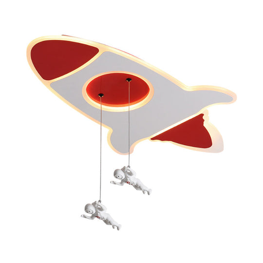 Stylish Rocket Ceiling LED Lamp - Cartoon Design, 14"/16.5" W, Flush Mount, Warm/White Light