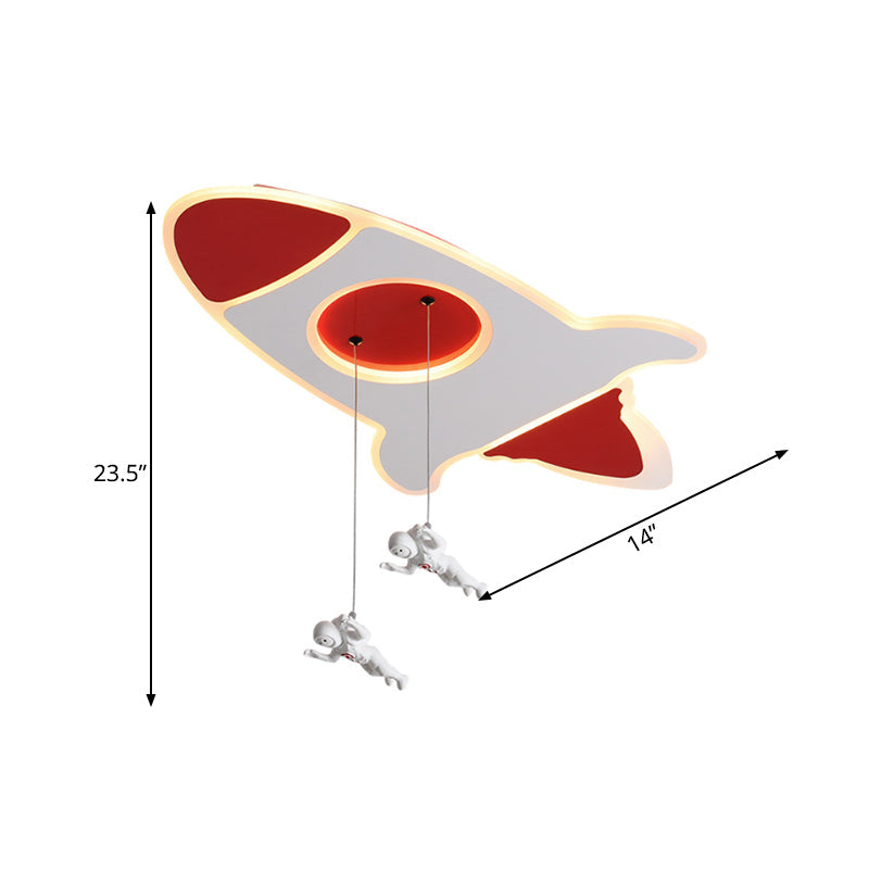 Stylish Rocket Ceiling Led Lamp - Cartoon Design 14/16.5 W Flush Mount Warm/White Light