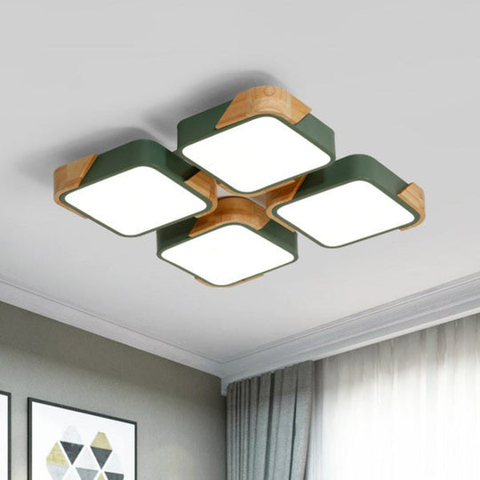 Nordic Splicing Flush Mount LED Ceiling Light for Living Room, Acrylic Design
