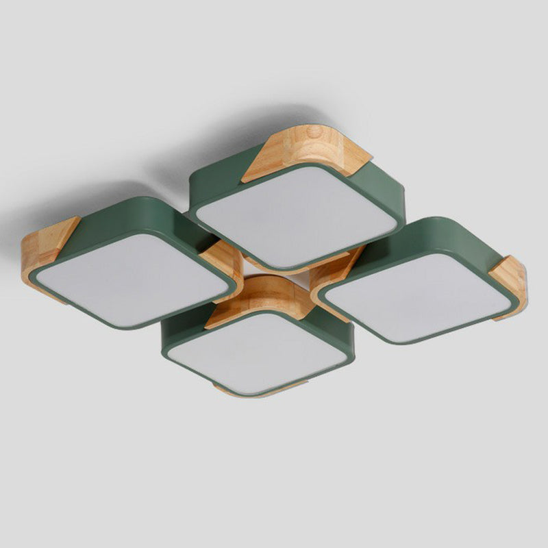 Nordic Splicing Flush Mount LED Ceiling Light for Living Room, Acrylic Design