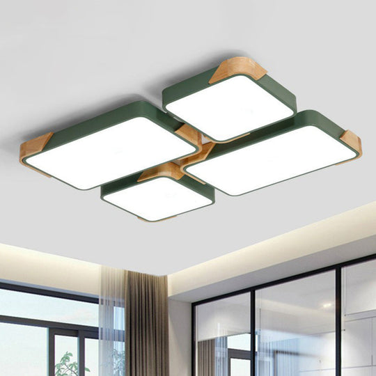 Nordic Splicing Flush Mount LED Ceiling Light for Living Room, Acrylic Design