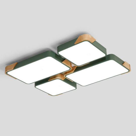 Nordic Splicing Flush Mount LED Ceiling Light for Living Room, Acrylic Design