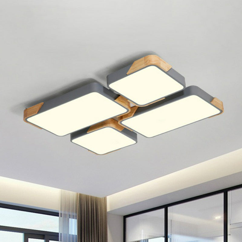 Nordic Splicing Flush Mount LED Ceiling Light for Living Room, Acrylic Design