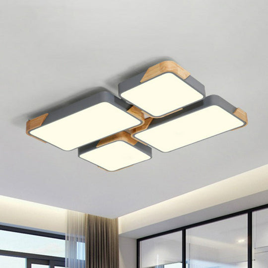 Nordic Splicing Flush Mount LED Ceiling Light for Living Room, Acrylic Design