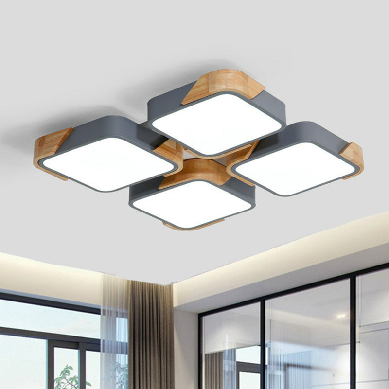Nordic Splicing Flush Mount LED Ceiling Light for Living Room, Acrylic Design