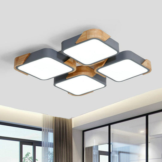 Nordic Splicing Flush Mount LED Ceiling Light for Living Room, Acrylic Design