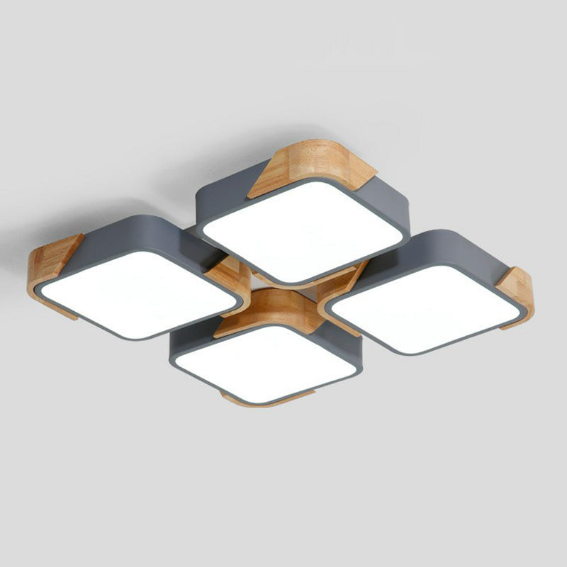 Nordic Splicing Flush Mount LED Ceiling Light for Living Room, Acrylic Design